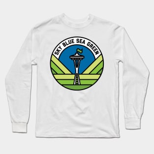 Sky Blue Sea Green Long Sleeve T-Shirt